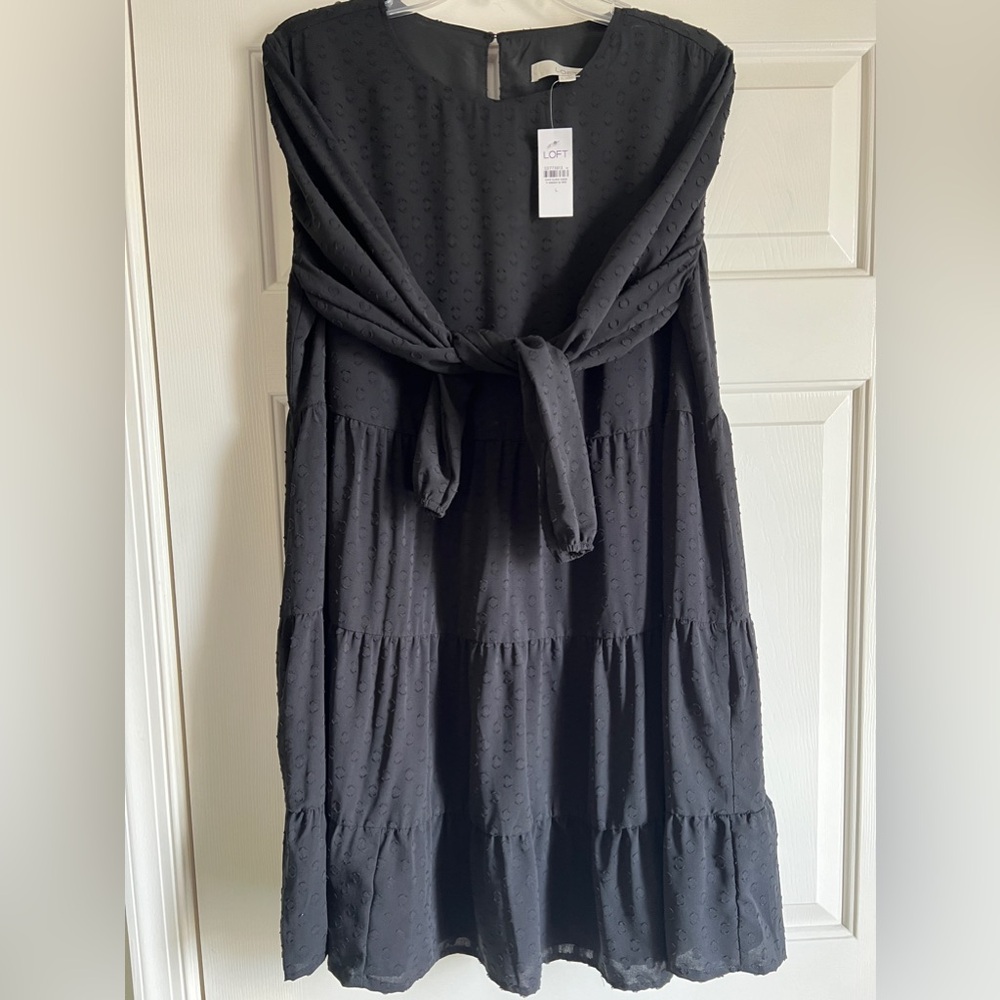NWT LOFT black long sleeve dress!